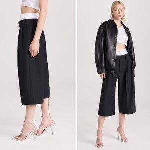 NWOT Alexander Wang Pre Styled Tailored Wool Culottes w/ Exposed Boxer Pants 00